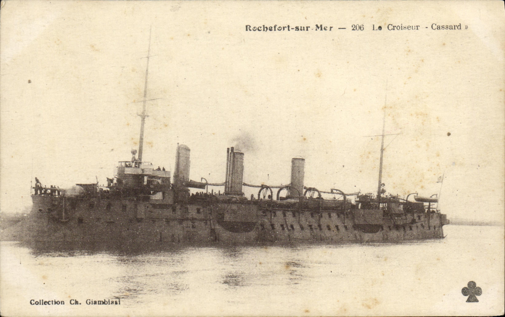 CPA Bateau Guerre Rochefort sur Mer Le Croiseur Cassard