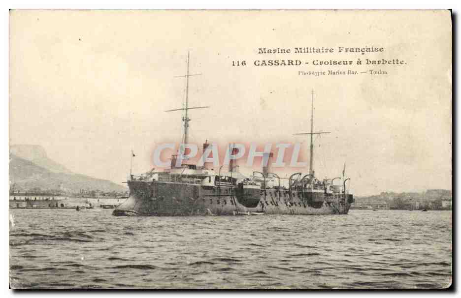CPA Bateau Guerre Cassard Croiseur a Barbette