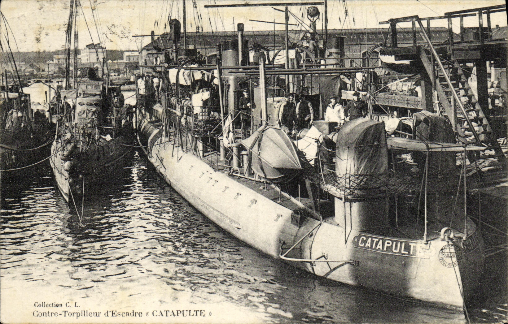 CPA Bateau Guerre Contre Torpilleur d Escadre Catapulte
