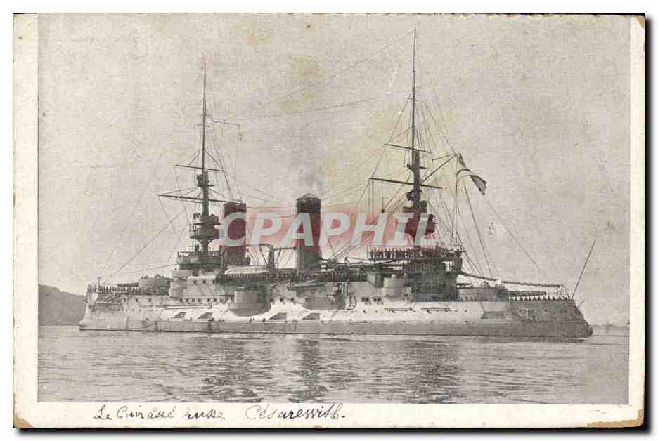 CPA Bateau Guerre Le Cuirasse russe Ceserawitch Russie Russia