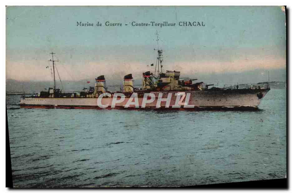 CPA Bateau Guerre Marine de Guerre Contre Torpilleur Chacal