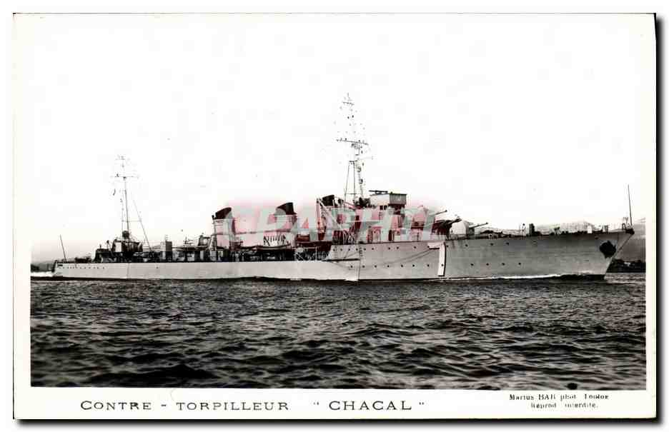 CPM Bateau Guerre Contre Torpilleur Chacal