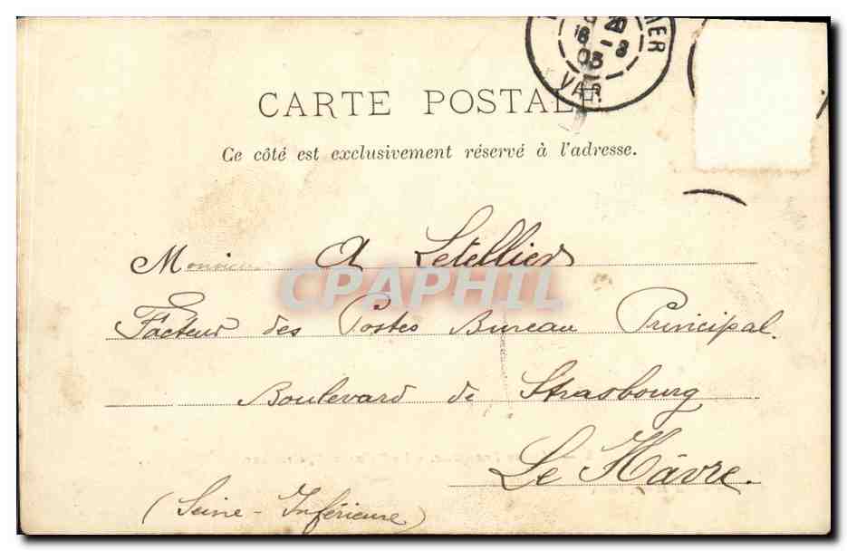 Le "Chanzy" — Croiseur de la Marine Française — A. Couturier, phot.-éditeur, Toulon, n°323 — Achterkant