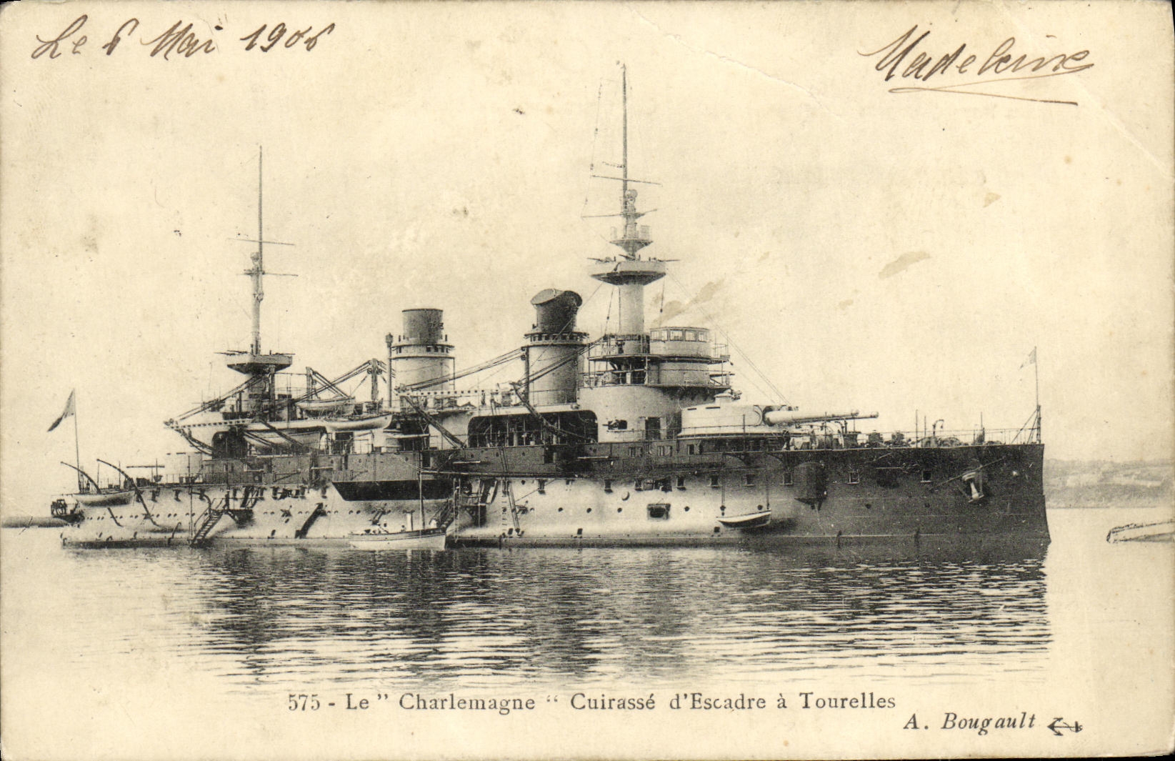 CPA Bateau Guerre Le Charlemagne Cuirasse d Escadre a Tourelles