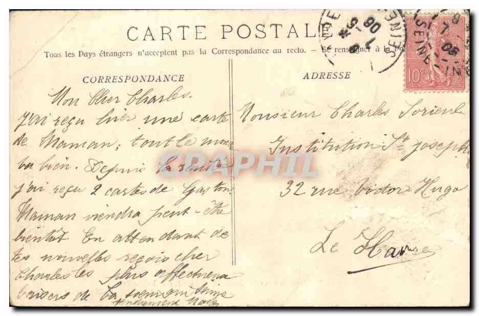 CPA Bateau Guerre Le Charlemagne Cuirasse d Escadre a Tourelles — Verso