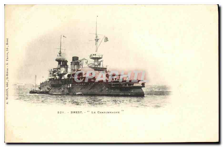 CPA Bateau Guerre Brest Le Charlemagne