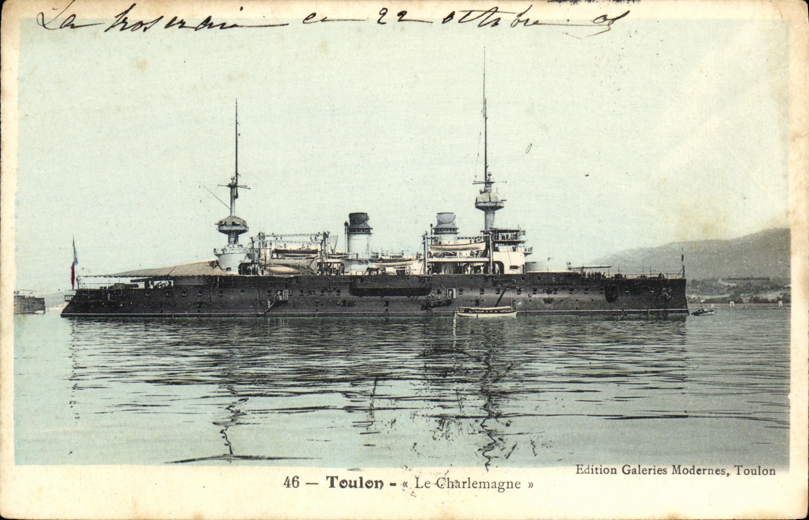 CPA Bateau Guerre Toulon Le Charlemagne