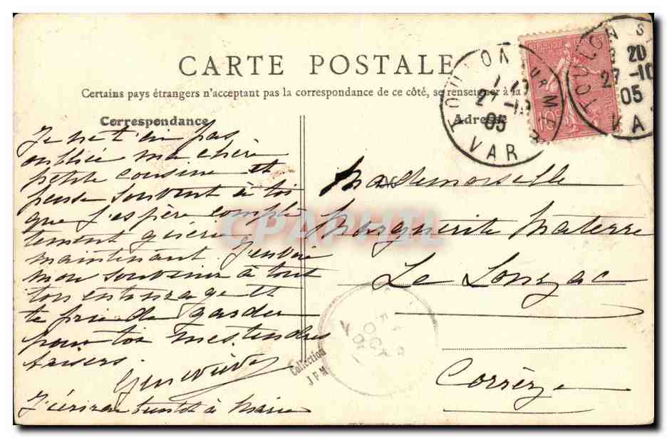 CPA Bateau Guerre Toulon Le Charlemagne — Verso