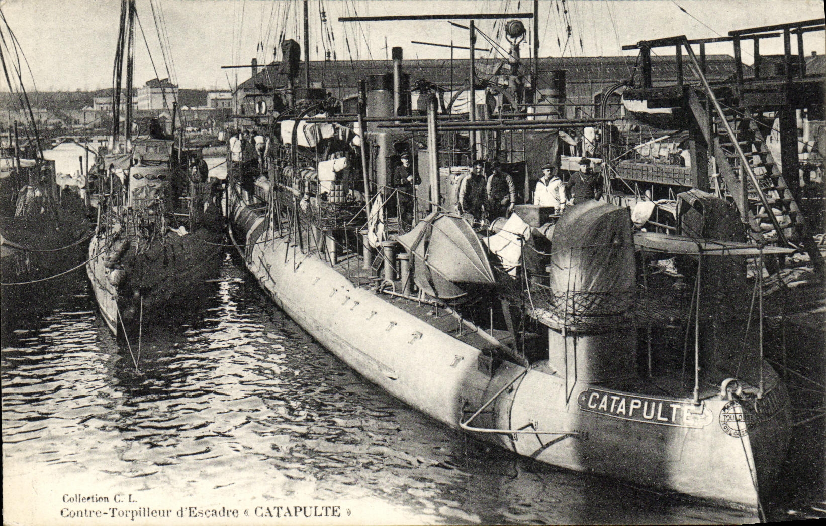 CPA Bateau Guerre Contre Torpilleur d Escadre Catapulte