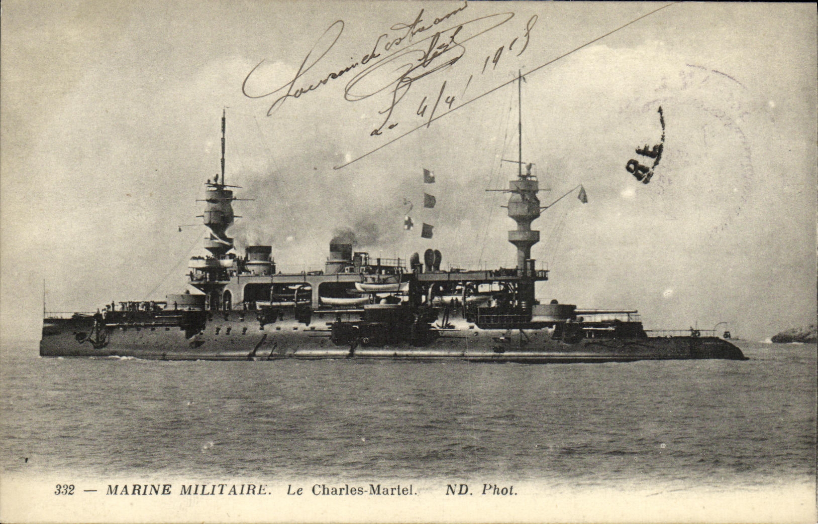 CPA Bateau Guerre Marine Francoise Le Chartes Martel