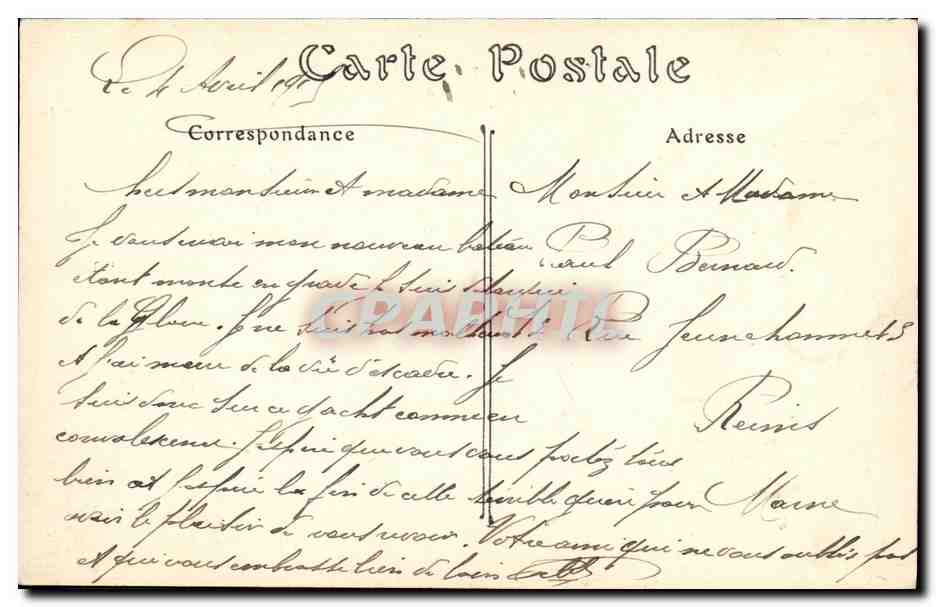 CPA Bateau Guerre Marine Francoise Le Chartes Martel — Verso
