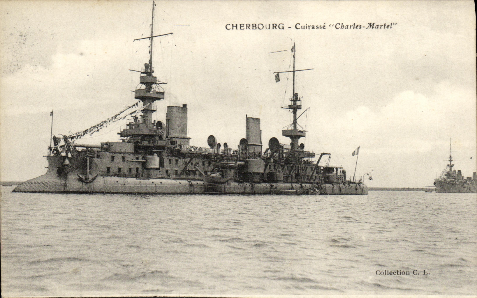 CPA Bateau Guerre Cherbourg Cuirasse Charles Martel