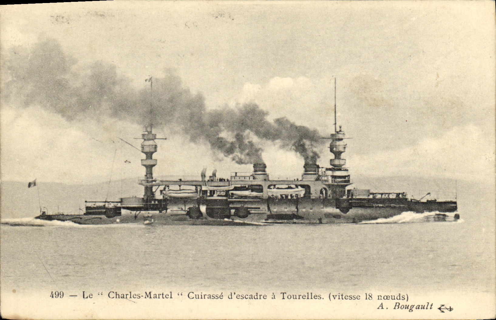 CPA Bateau Guerre Le Charles Martel Cuirasse d Escadre a Tourelles