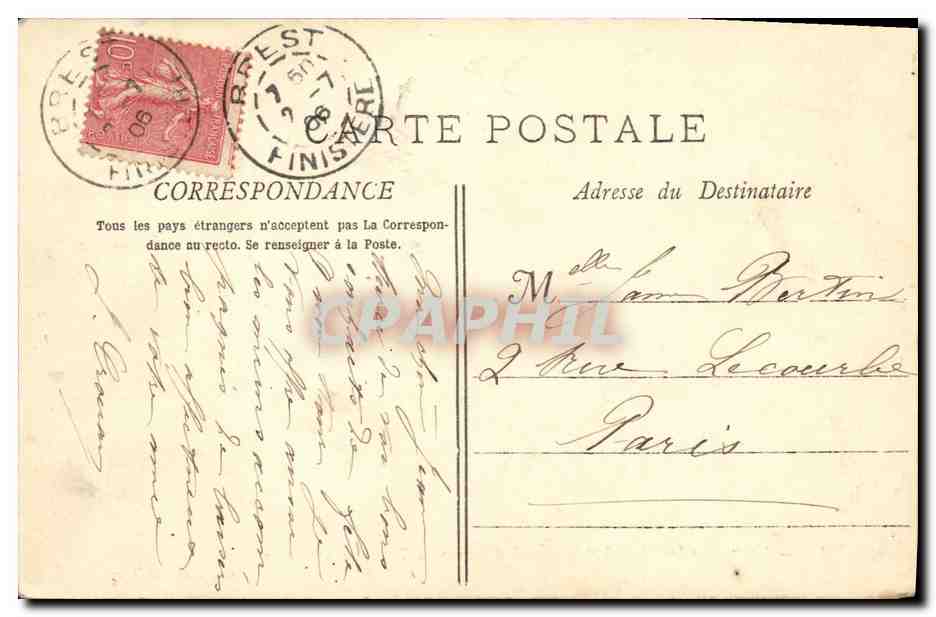 CPA Bateau Guerre Le Charles Martel Cuirasse d Escadre a Tourelles — Verso