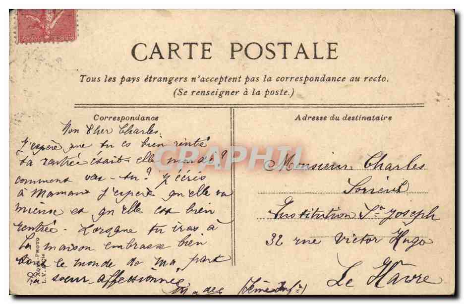 CPA Bateau Guerre Cherbourg Cuirasse Charles Martel Cuirasse de 1ere classe — Verso