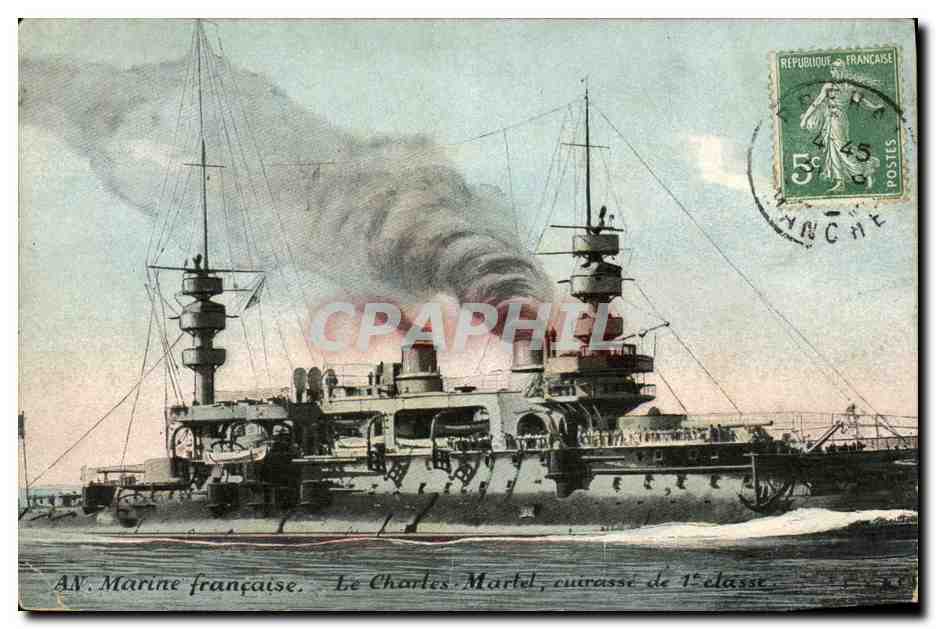 CPA Bateau Guerre Marine Francaise Le Chartes Martel Cuirasse de 1ere classe