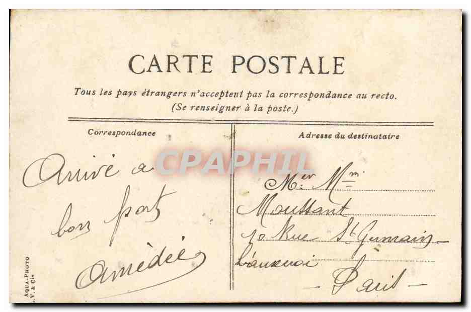 CPA Bateau Guerre Marine Francaise Le Chartes Martel Cuirasse de 1ere classe — Verso