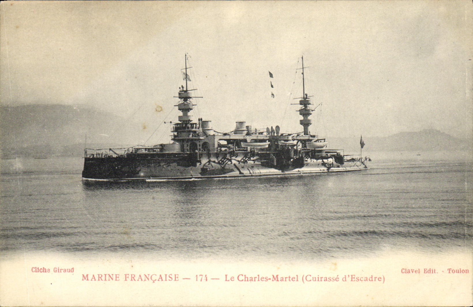 Le Charles-Martel — Cuirassé d'Escadre — Clavel Edit. - Toulon