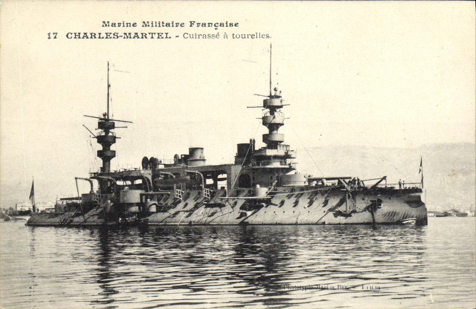 CPA Bateau Guerre Charles Martel Cuirasse a Tourelles