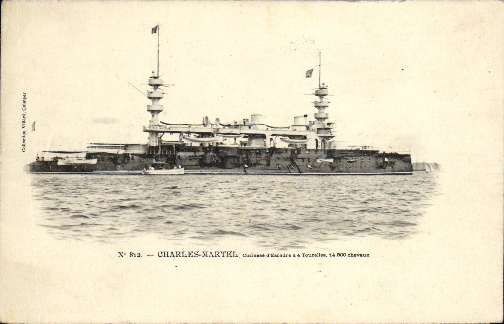CPA Bateau Guerre Charles Martel Cuirasse d escadre a tourelles