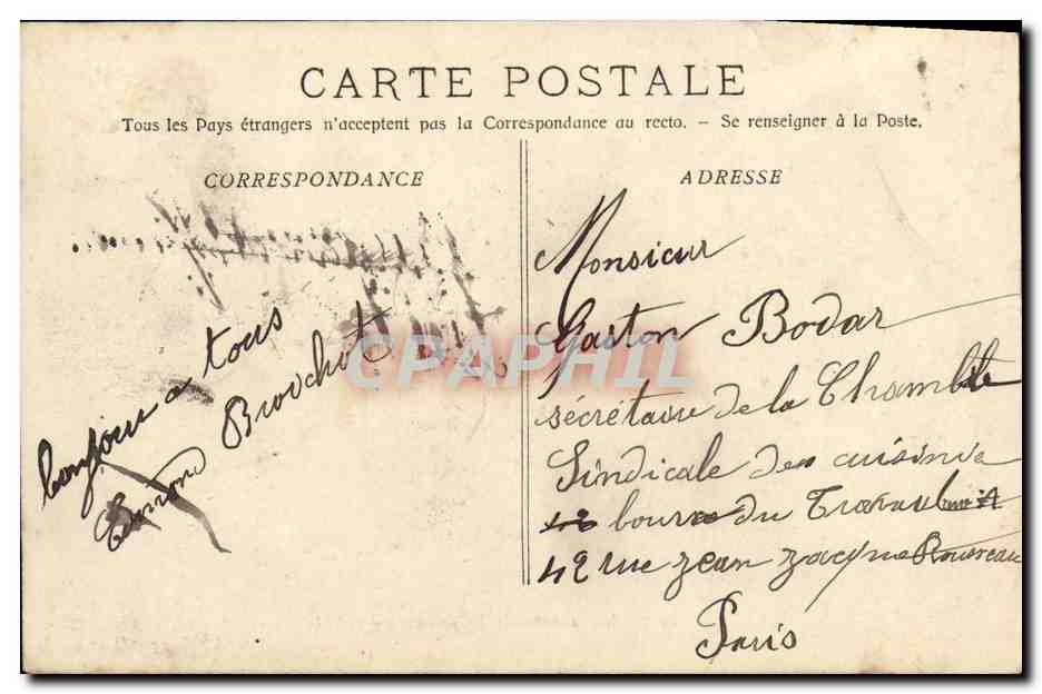 CPA Bateau Guerre Le Chateaurenault Croiseur de 1ere Classe — Verso