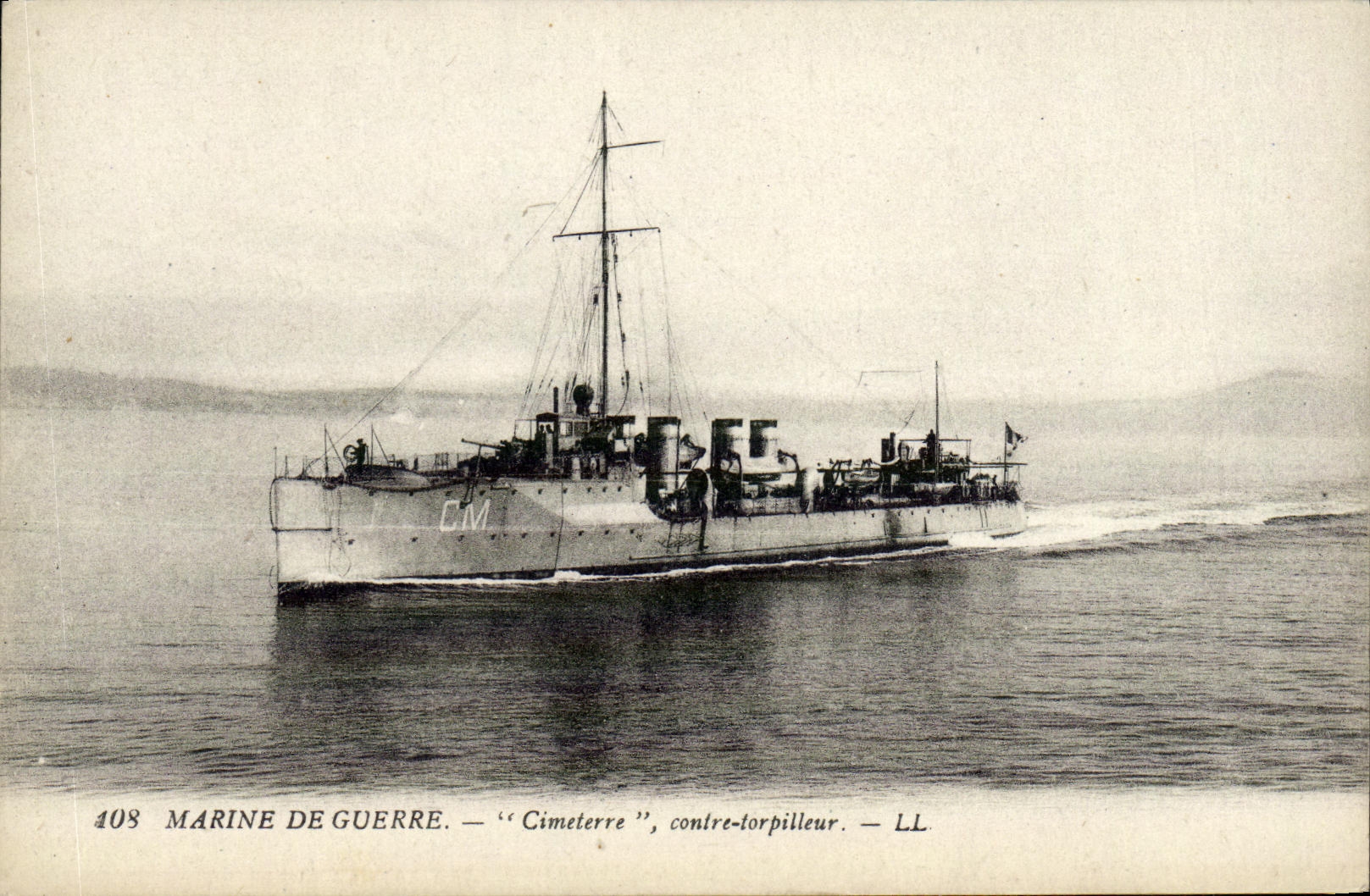 CPA Bateau Guerre Marine De Guerre Cimeterre Contre Torpilleur