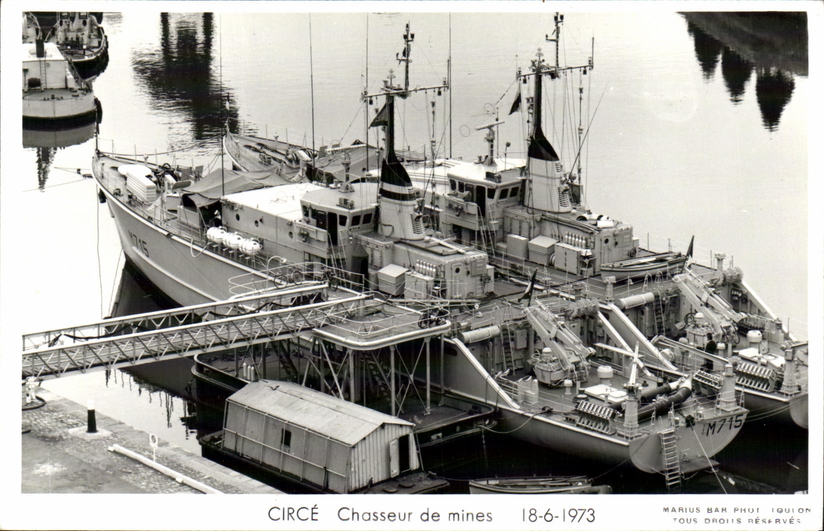 CPM Bateau Guerre Circe Chasseur de Mines 1973