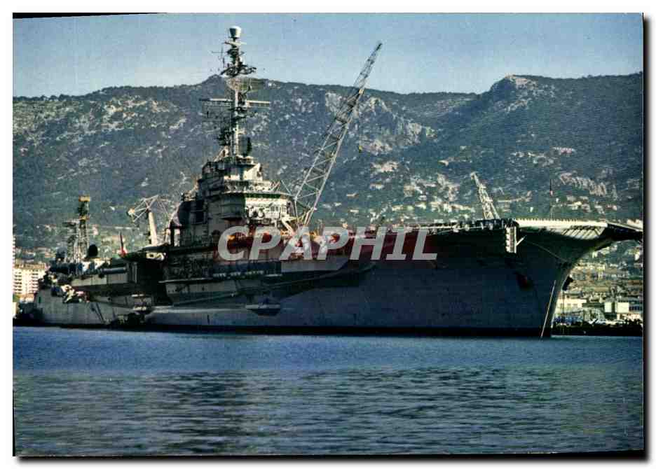 CPM Bateau Guerre La Cote D Azur Varoise Toulon Le Clemenceau a Quai Porte avions