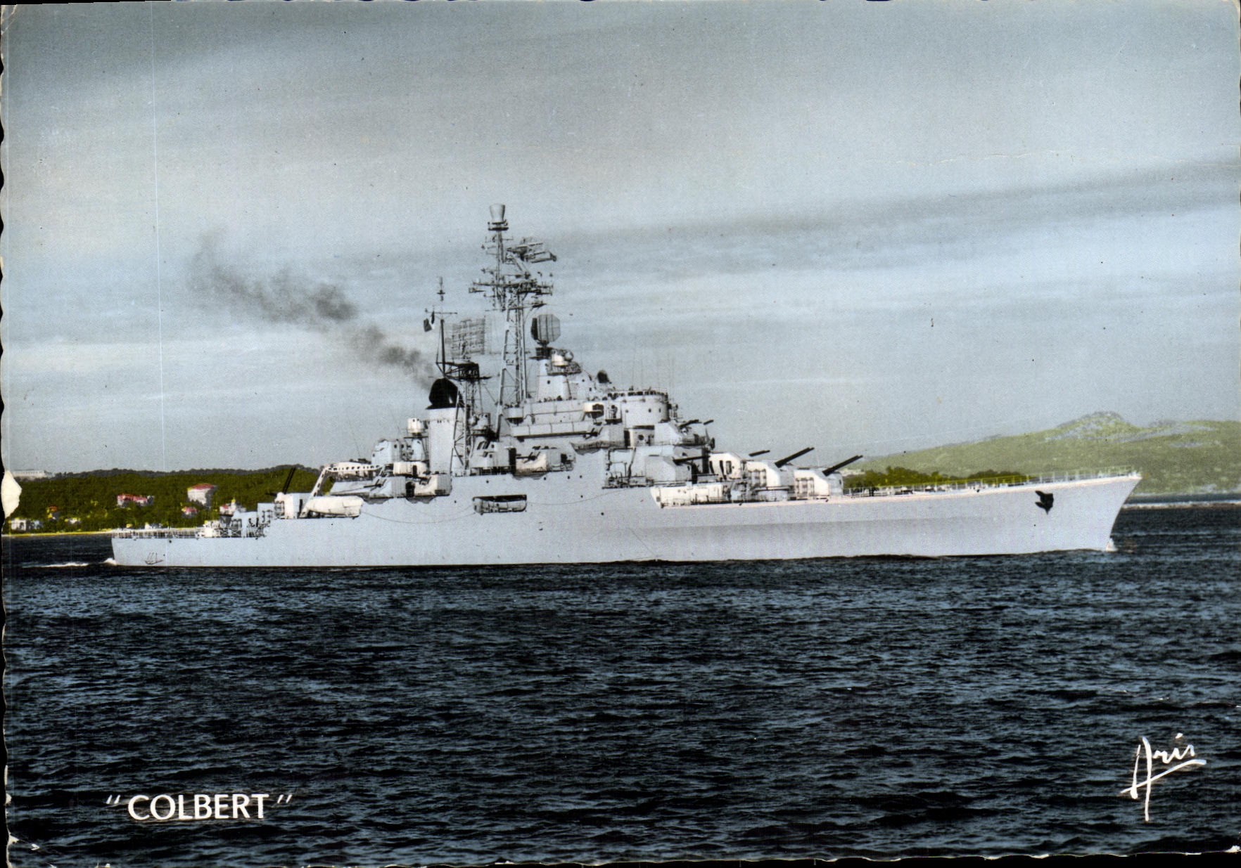 CPM Bateau Guerre Cote d Azur Toulon Le Croiseur Colbert