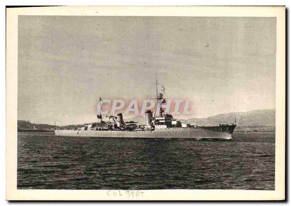CPA Bateau Guerre Croiseur Colbert