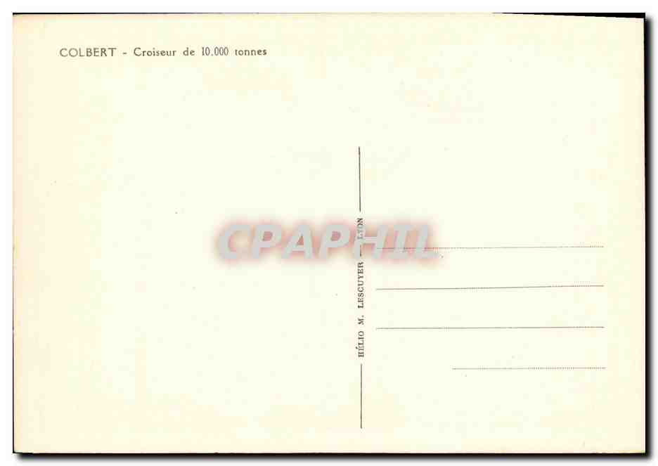 CPA Bateau Guerre Croiseur Colbert — Verso