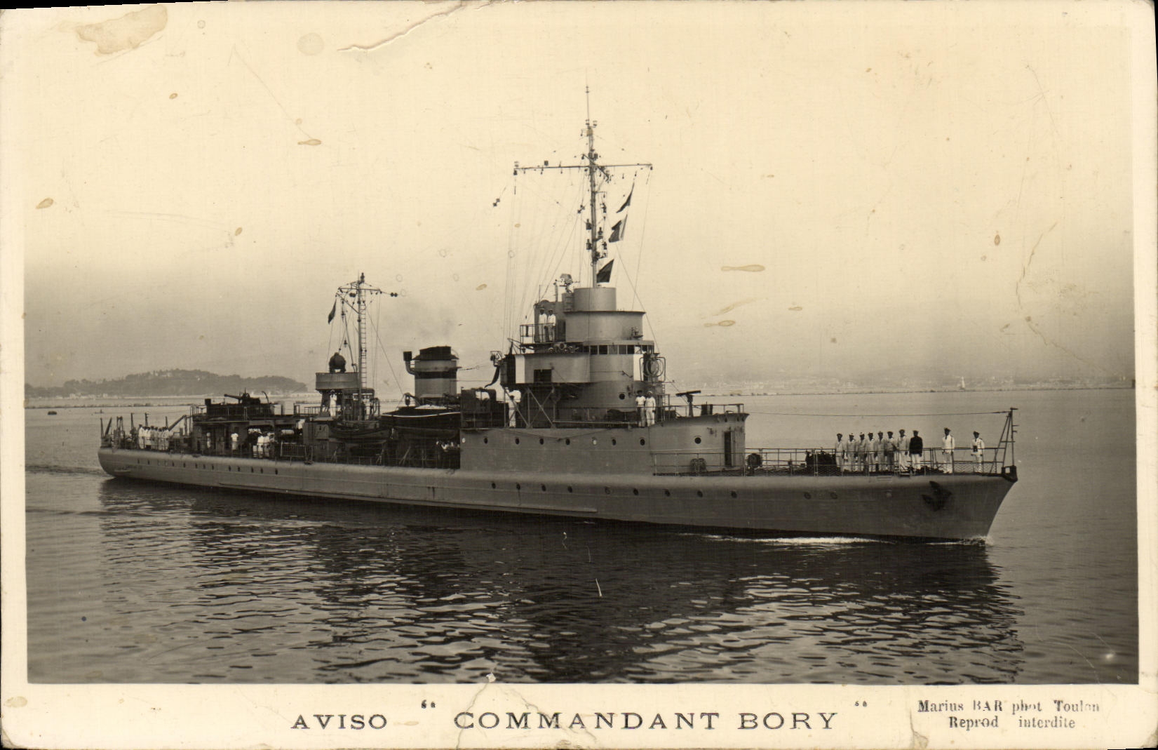 CPm Bateau Guerre Aviso Commandant Bory