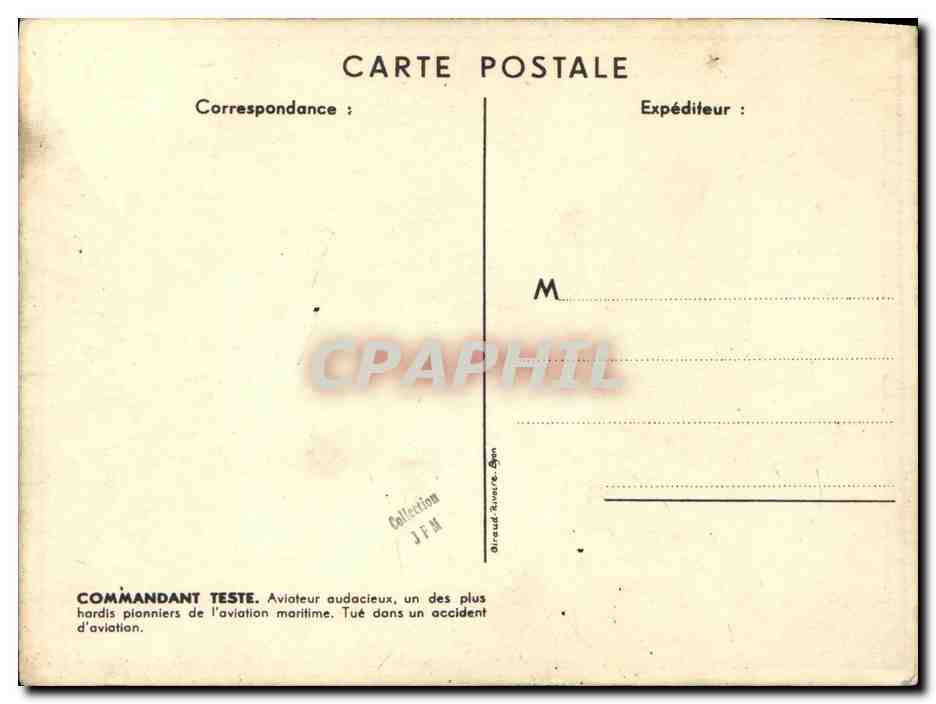 Commandant Teste — Transport d'Avions C' TESTE — Pauligert 42 — Verso