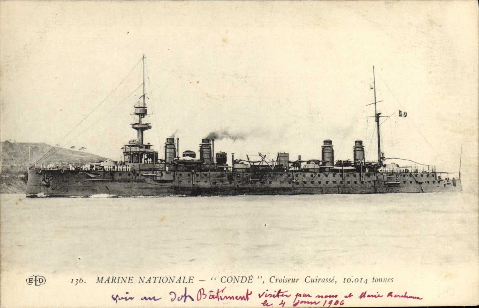 CPA Bateau Guerre Marine De Guerre Conde Croiseur Cuirasse