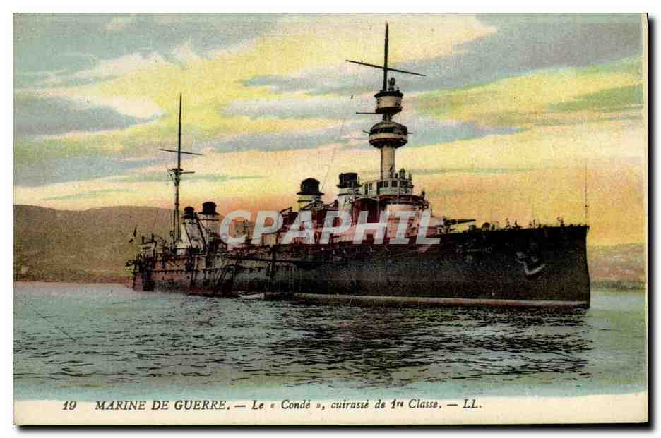 Le « Condé », cuirassé de 1re Classe — Marine de Guerre — LL. — N°19