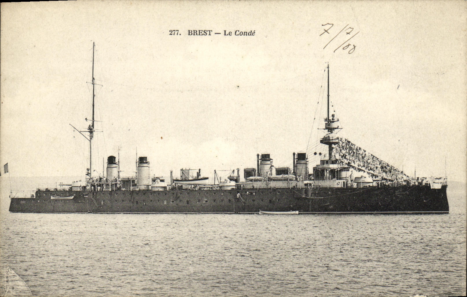 CPA Bateau Guerre Brest Le Conde