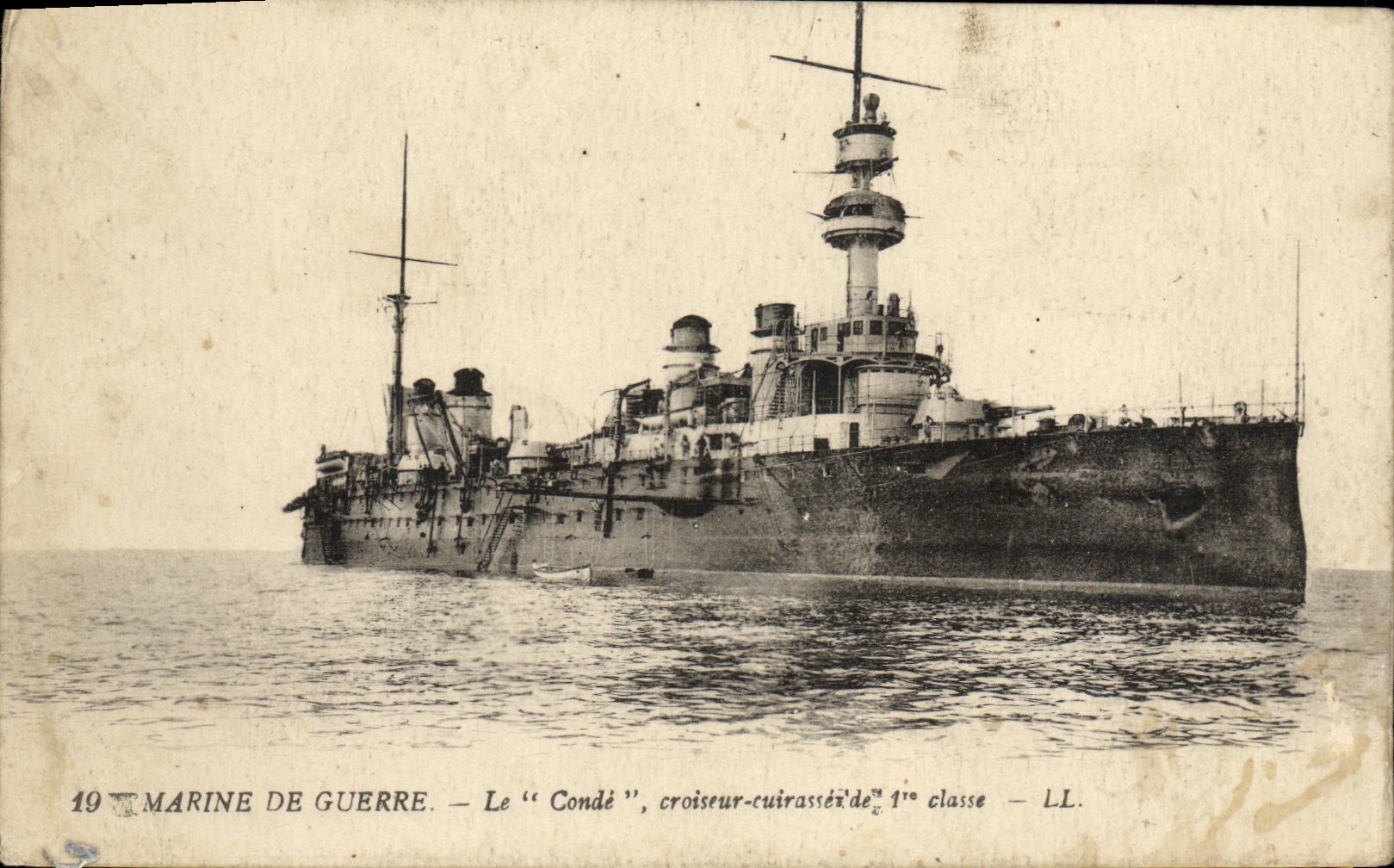 CPA Bateau Guerre Marine De Guerre Le Conde croiseur Cuirasse de 1ere classe