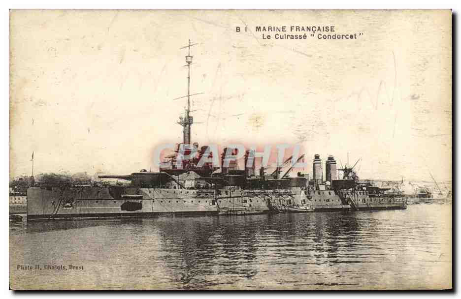 CPA Bateau Guerre Marine Francaise Le Cuirasse Condorcet
