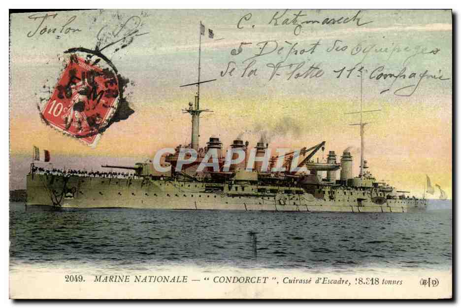 Marine Nationale — "Condorcet" — Cuirassé d'Escadre, 18.818 tonnes — Éditeur (B.D.)