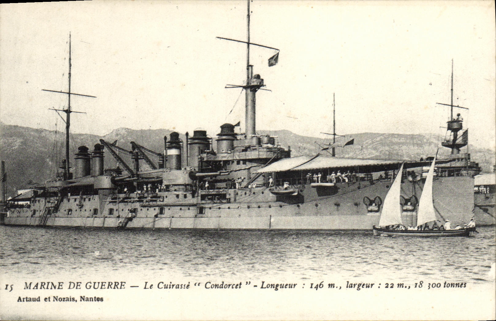 Le Cuirassé "Condorcet" — Marine de Guerre — Artaud et Nozais, Nantes