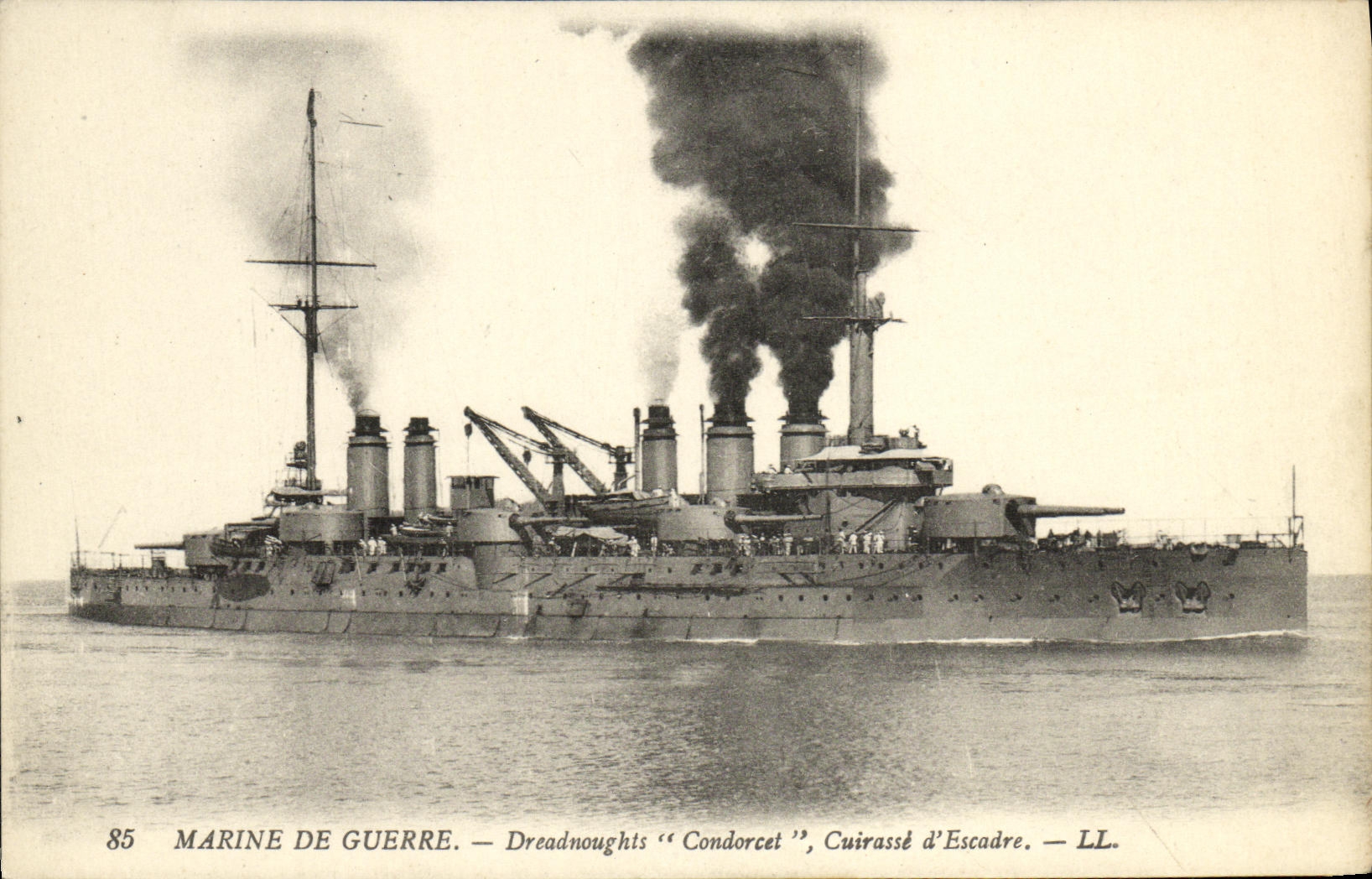 CPA Bateau Guerre Marine De Guerre Dreadnoughts Condorcet Cuirasse d Escadre