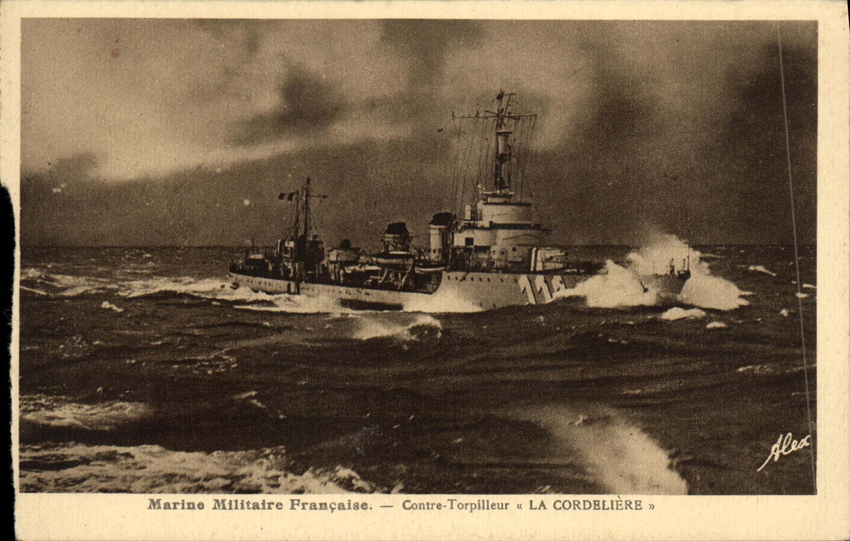 CPA Bateau Guerre Marine Militaire Francaise Contre Torpilleur La Cordeliers