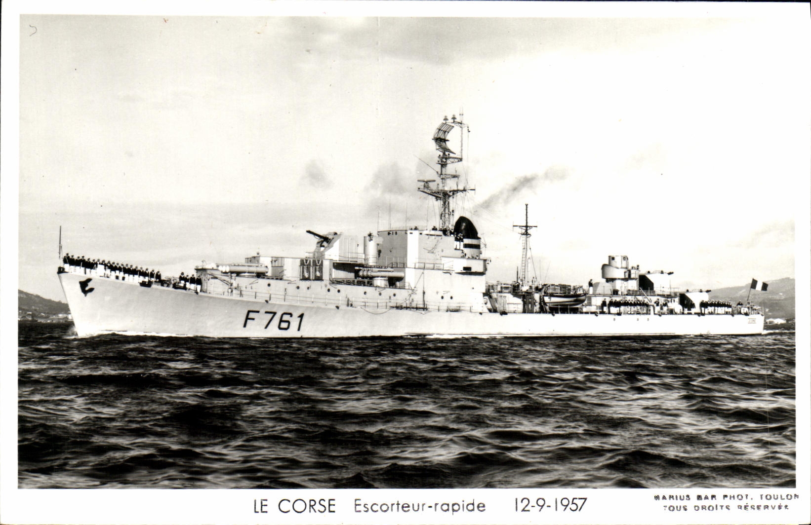 CPM Bateau Guerre Le Corse Escorteur Rapide 1957