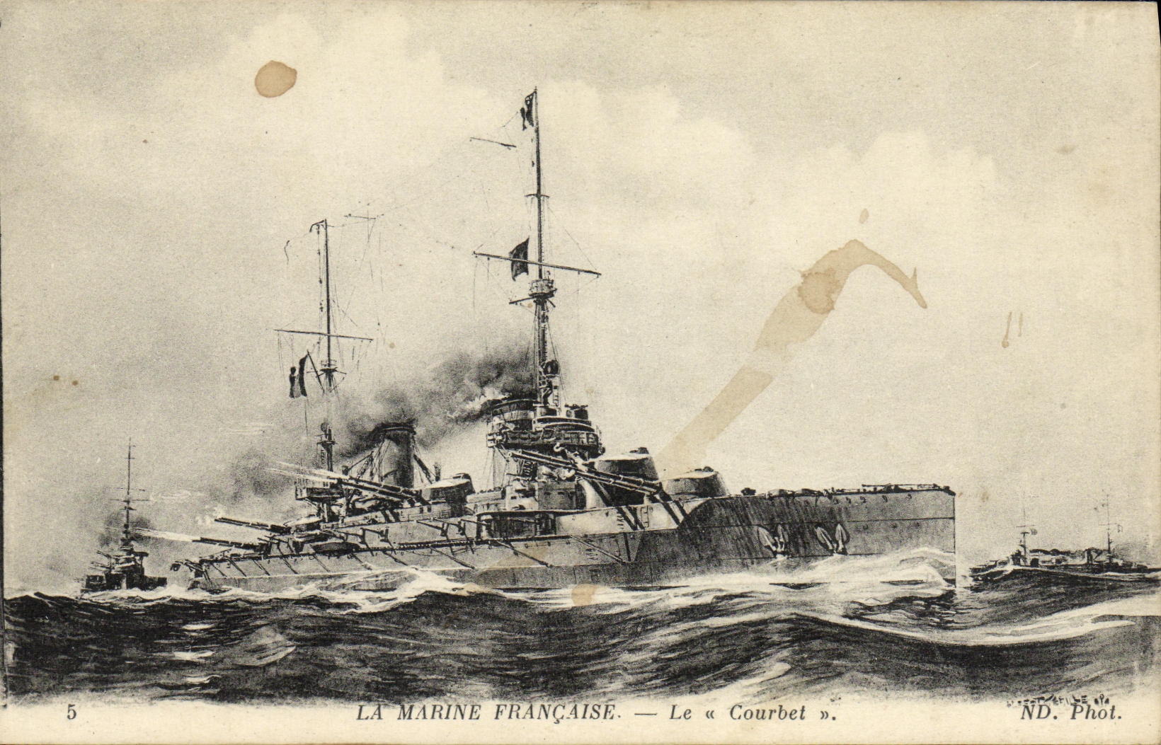 CPA Bateau Guerre La Marine Francaise Le Courbet