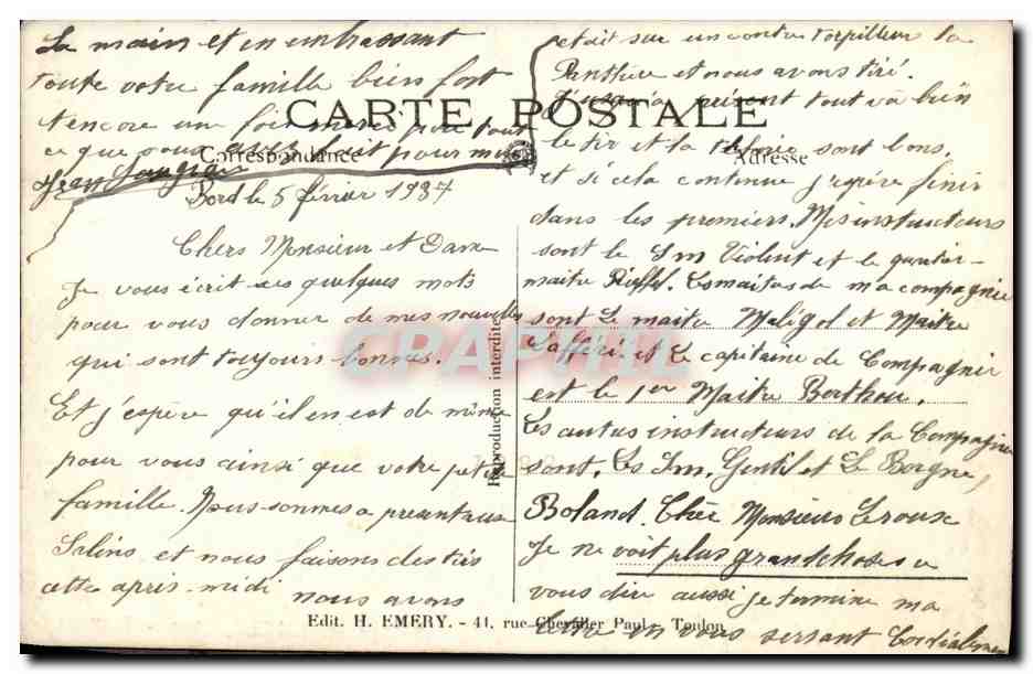 CPM Bateau Guerre Cuirasse Courbet  — Verso