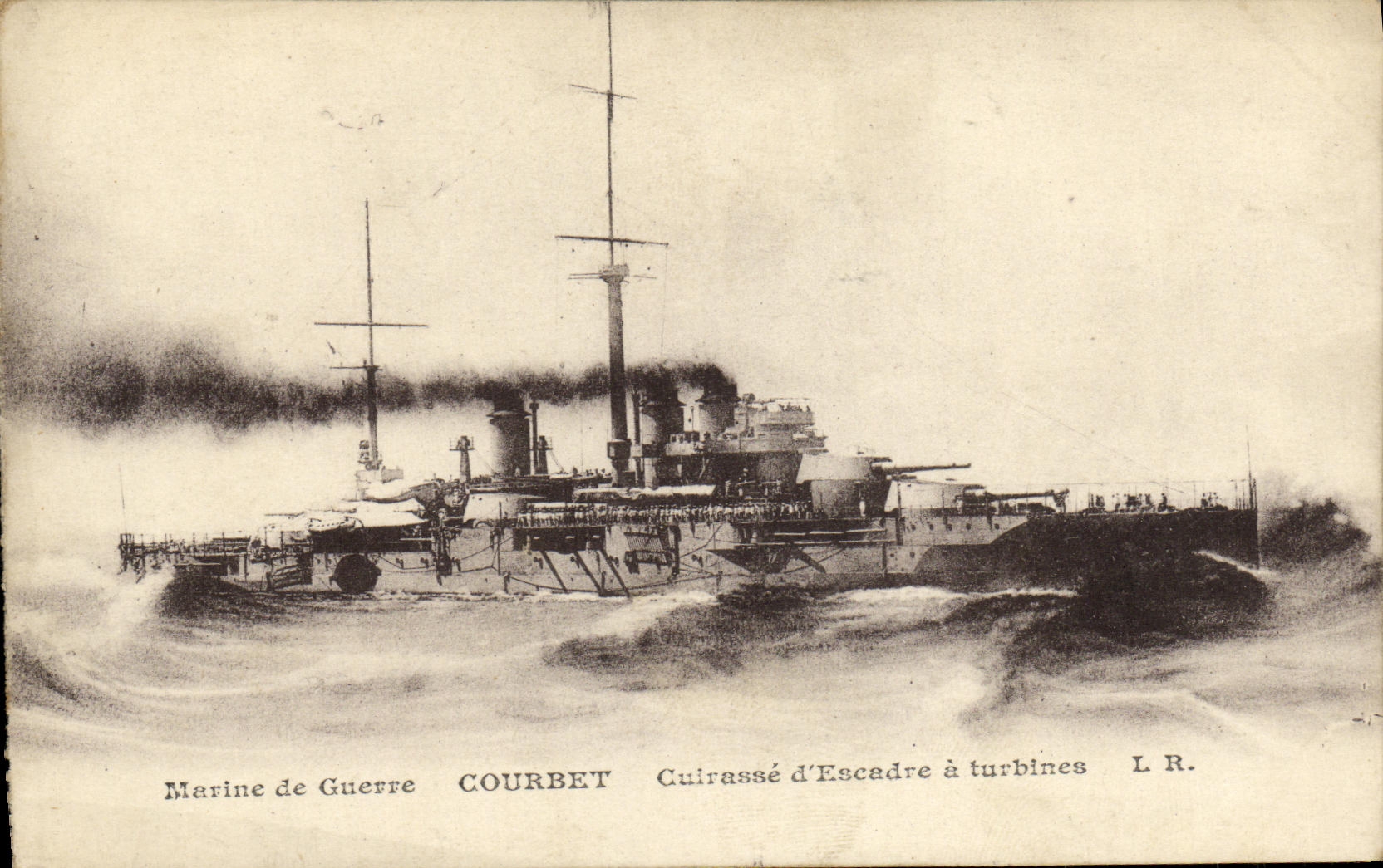 Cuirassé d'Escadre à turbines COURBET — Marine de Guerre — L.R.