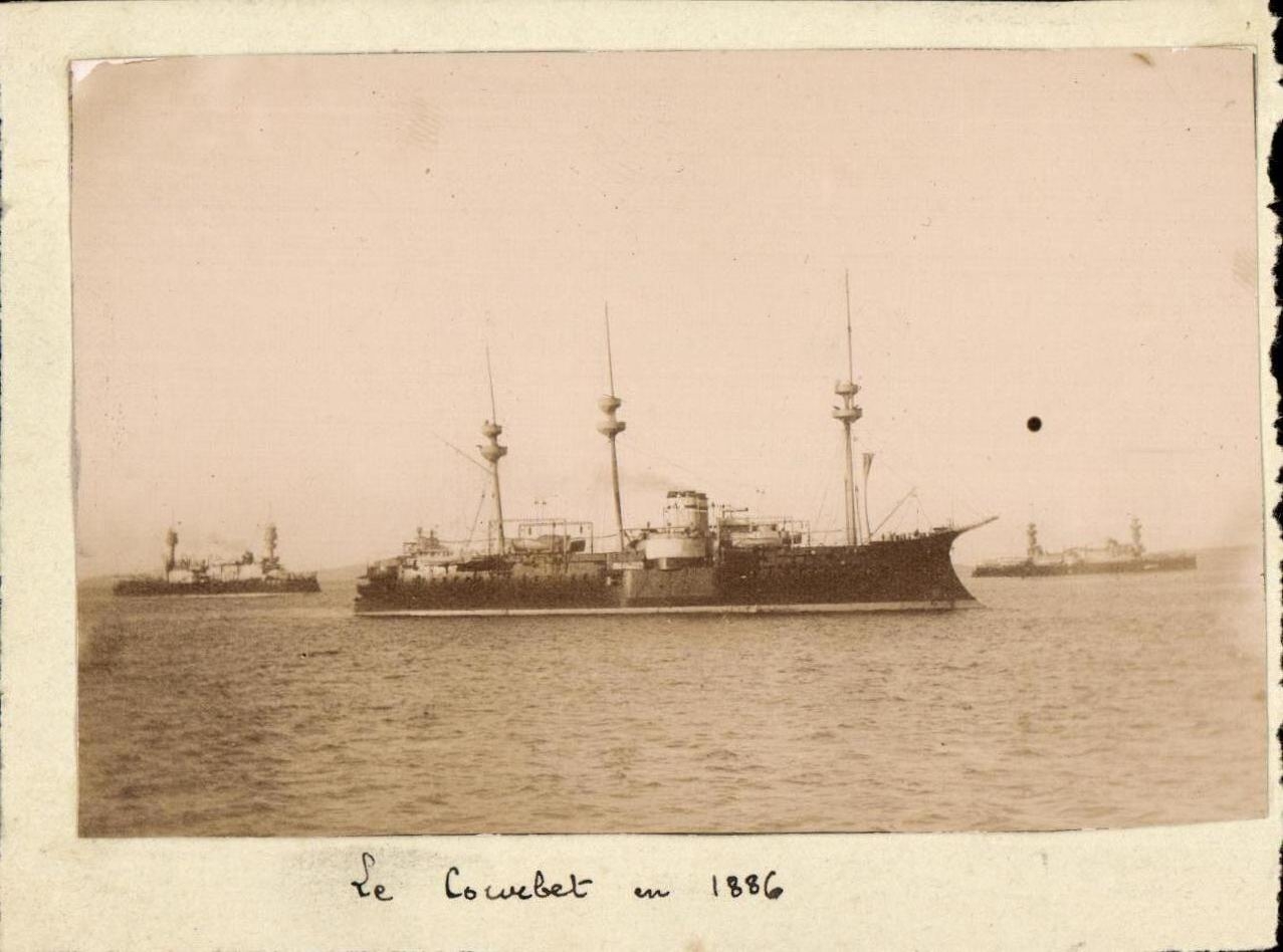 Photo Bateau Guerre Courbet en 1886 Cuirasse