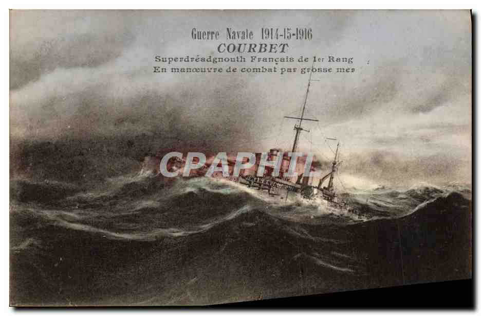 CPA Bateau Guerre Courbet Superdreadgnouth Francais de 1er Rang