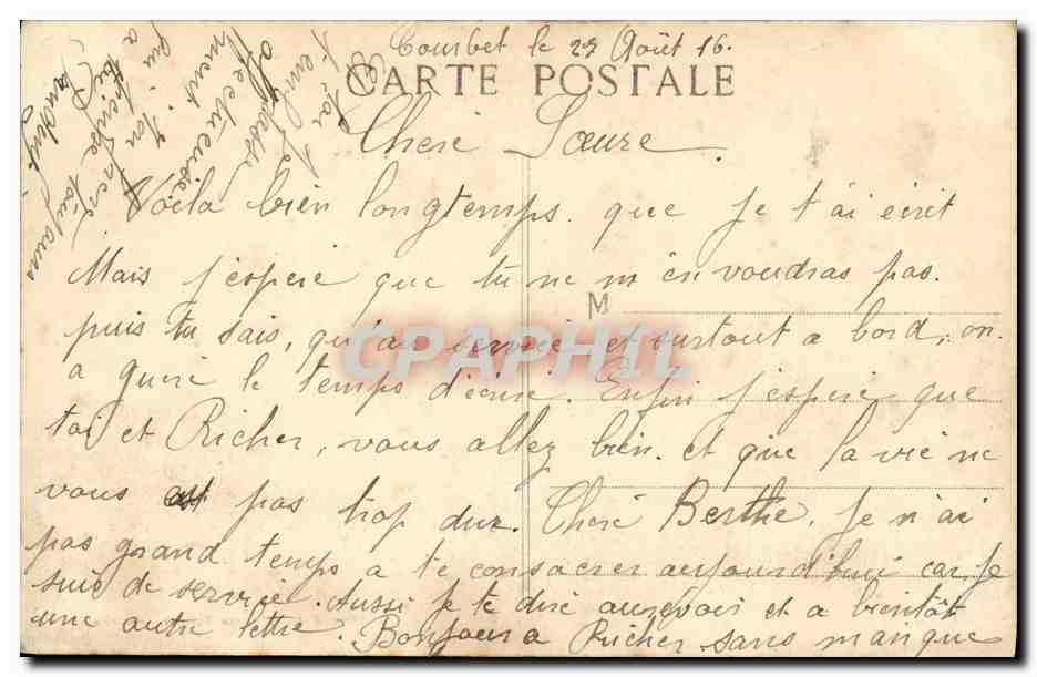 CPA Bateau Guerre Courbet Superdreadgnouth Francais de 1er Rang — Verso