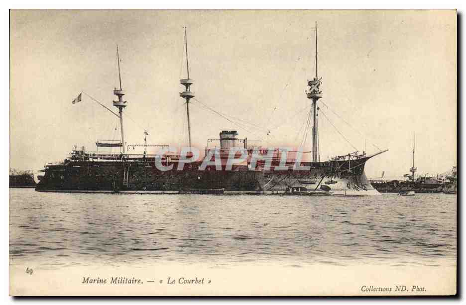 CPA Bateau Guerre Marine Militaire Le Courbet 